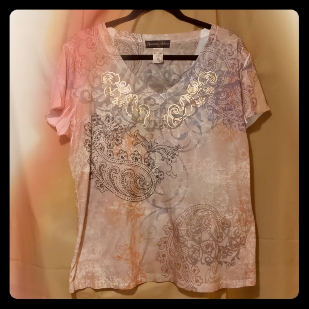 Appropriate Behavior Gold & Coral T-Shirt  XL